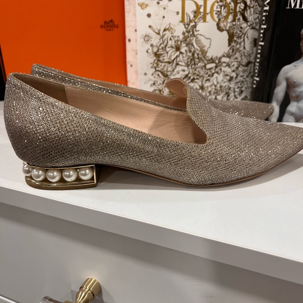 Nicholas Kirkwood Glittering Gold Women's Loafers - Picture 3 of 8